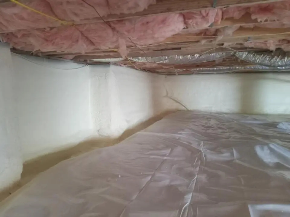 Crawl space encapsulation with closed-cell spray foam for Spray Foam Roofing in Oswego
