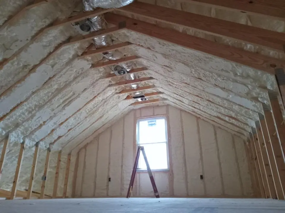 Spray foam roofing application for Crawl Space Insulation project in Oswego
